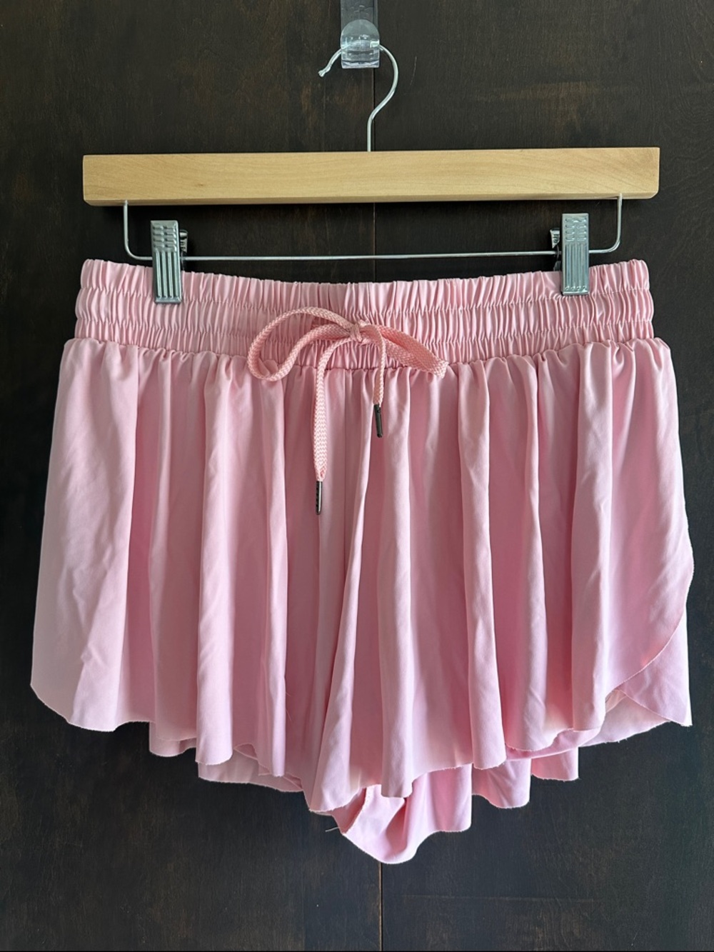 Light Pink Ruffle Drawstring Shorts